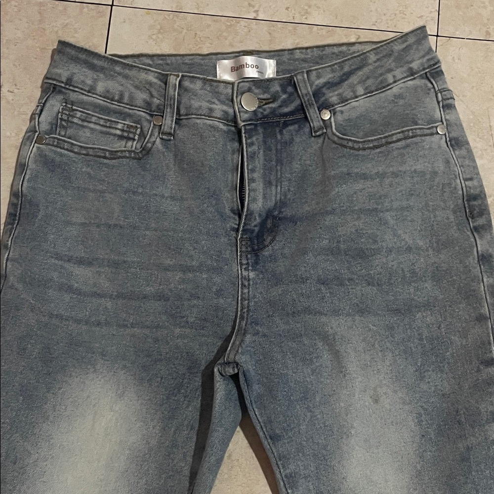 BAMBOO Men's Washed Denim Slim Jeans